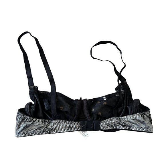 Vintage Jo Intimates Semi Sheer Metallic Polka Dot Underwire Bra 34B - Picture 5 of 5